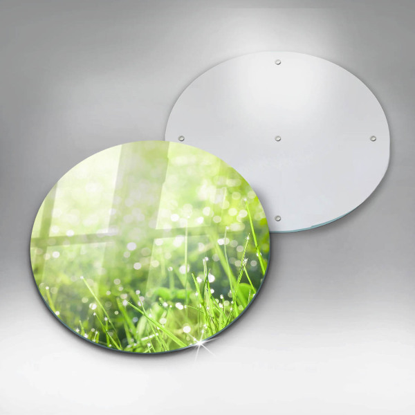 Skärbräda glas unik Natur - gräs och dagg