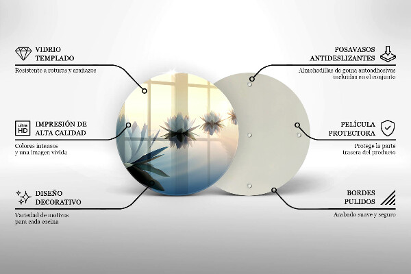 Skärbräda glas unik Lilja blommar på vattnet