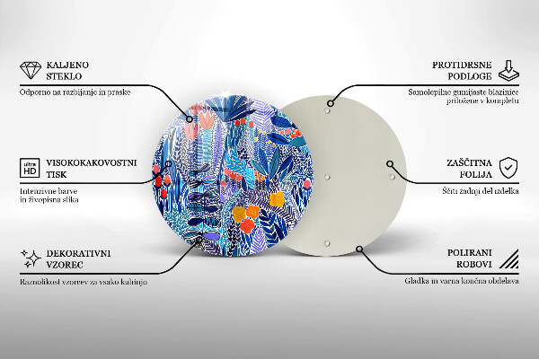 Skärbräda glas unik Målad äng