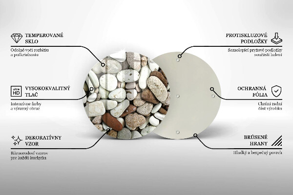 Skärbräda glas unik Små stenar bakgrund