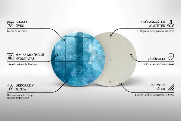 Skärbräda glas unik Blått vatten