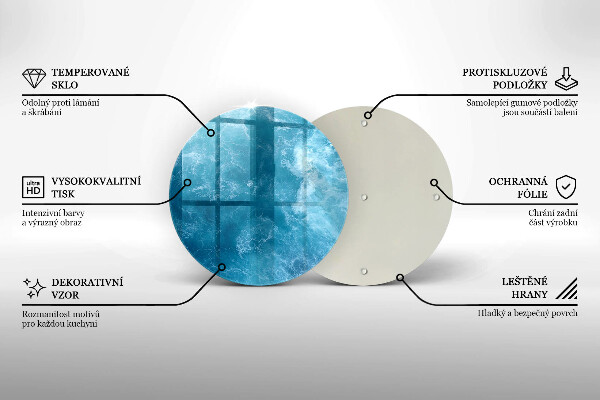 Skärbräda glas unik Blått vatten