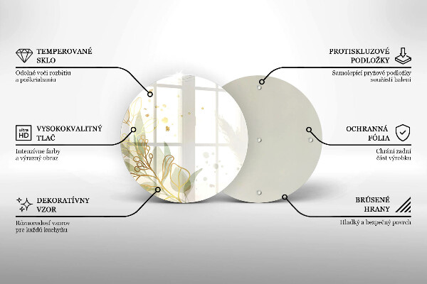 Skärbräda glas unik Akvarell och guldblad