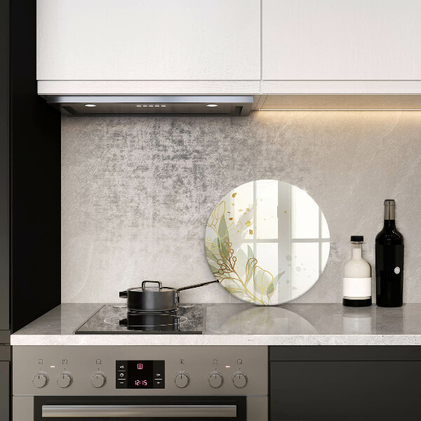 Skärbräda glas unik Akvarell och guldblad