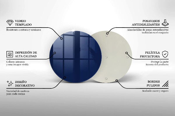 Skärbräda glas unik Färg blå