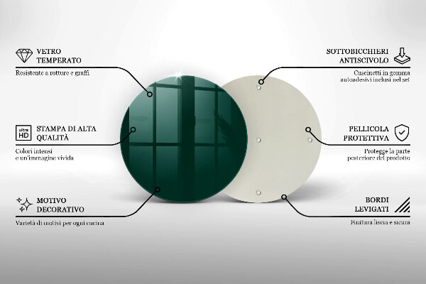 Skärbräda glas unik Färg grön