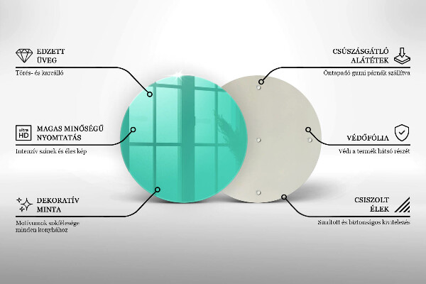 Skärbräda glas unik Färg grön