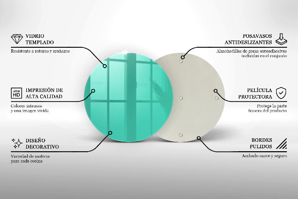 Skärbräda glas unik Färg grön