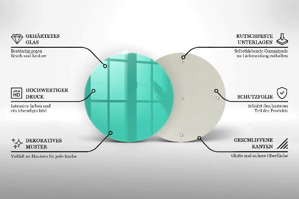 Skärbräda glas unik Färg grön