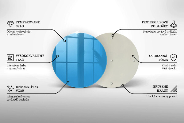 Skärbräda glas unik Färg blå