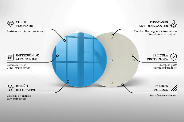 Skärbräda glas unik Färg blå