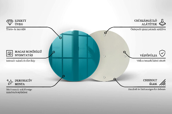 Skärbräda glas unik Turkos färg