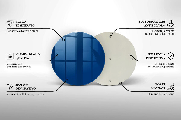 Skärbräda glas unik Färg blå