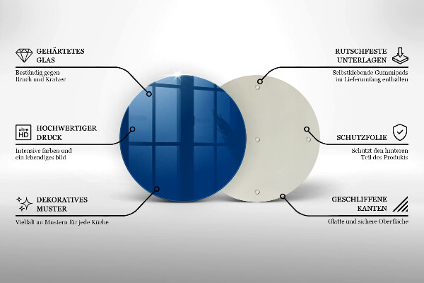 Skärbräda glas unik Färg blå