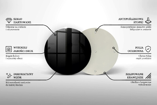 Skärbräda glas unik Färg: svart