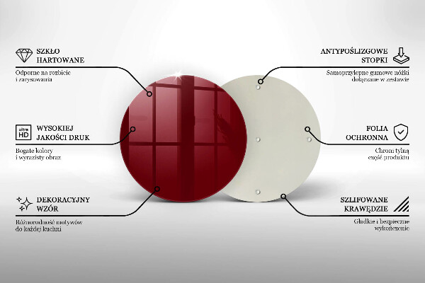 Skärbräda glas unik Vinröd färg