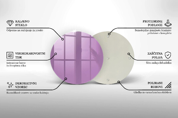 Skärbräda glas unik Violett