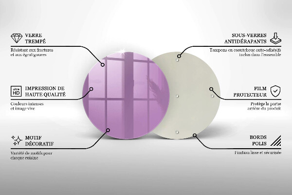 Skärbräda glas unik Violett