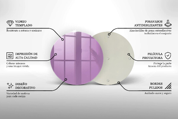 Skärbräda glas unik Violett