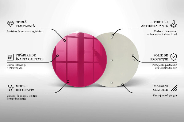 Skärbräda glas unik Färg rosa
