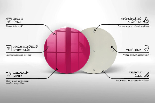 Skärbräda glas unik Färg rosa
