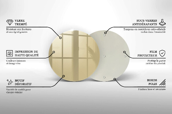 Skärbräda glas unik Beige färg