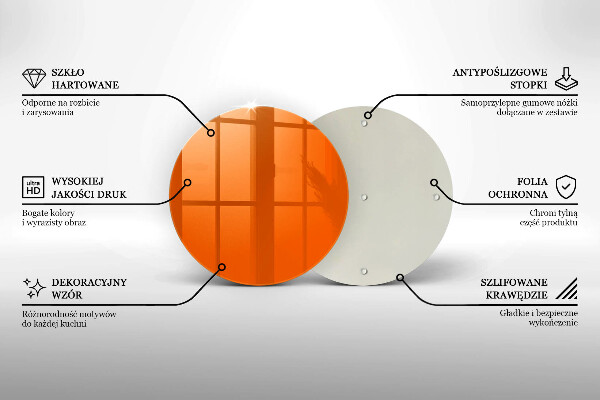 Skärbräda glas unik Orange färg