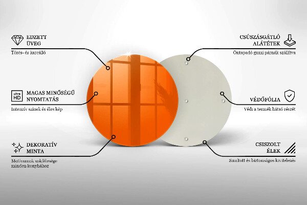 Skärbräda glas unik Orange färg