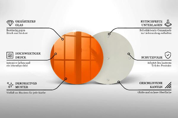 Skärbräda glas unik Orange färg