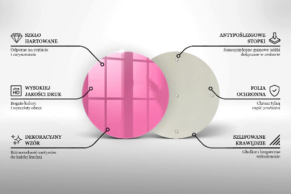 Skärbräda glas unik Färg rosa