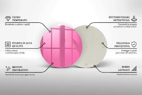 Skärbräda glas unik Färg rosa
