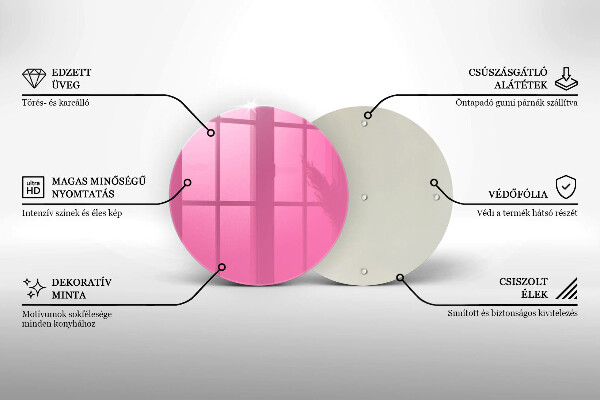 Skärbräda glas unik Färg rosa