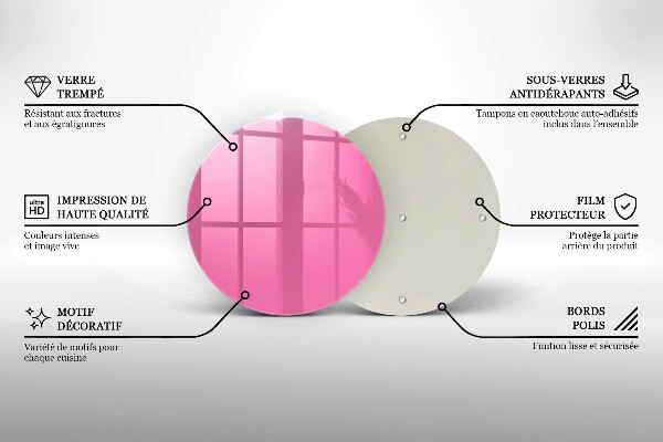 Skärbräda glas unik Färg rosa