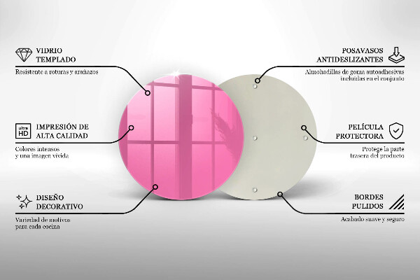 Skärbräda glas unik Färg rosa