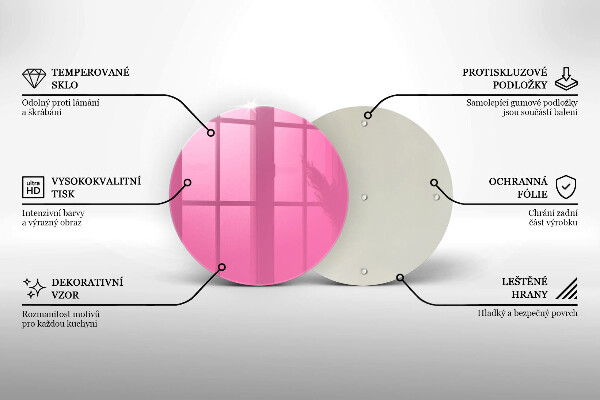 Skärbräda glas unik Färg rosa