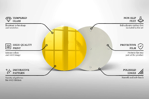 Skärbräda glas unik Gul