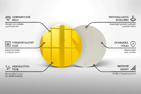 Skärbräda glas unik Gul