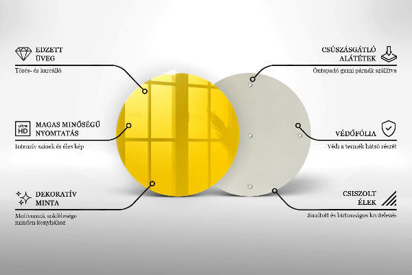 Skärbräda glas unik Gul