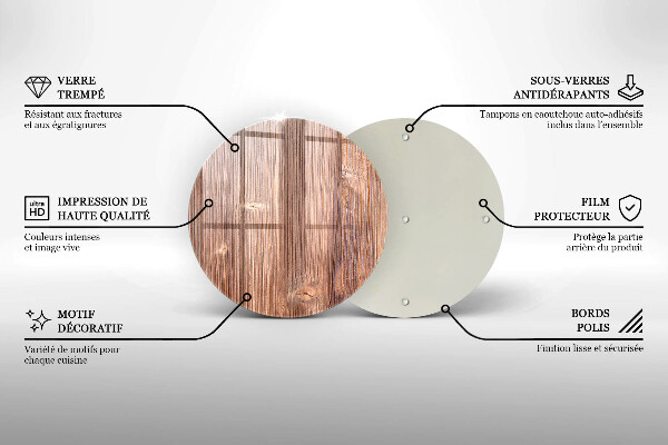 Skärbräda glas unik Naturligt trä