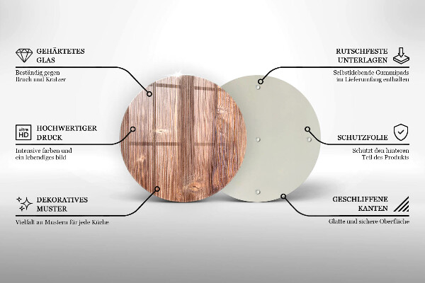 Skärbräda glas unik Naturligt trä