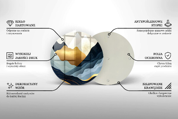 Skärbräda glas unik Abstrakta berg