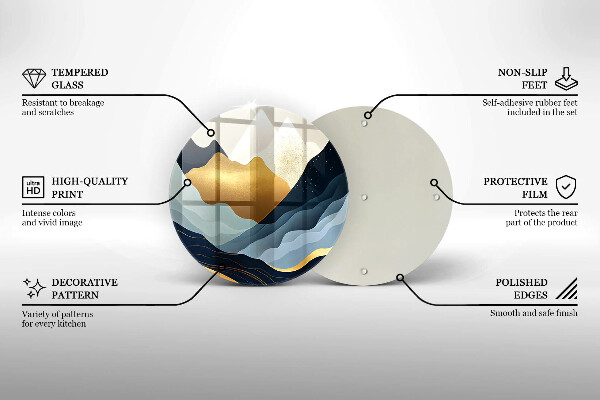 Skärbräda glas unik Abstrakta berg