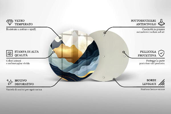 Skärbräda glas unik Abstrakta berg