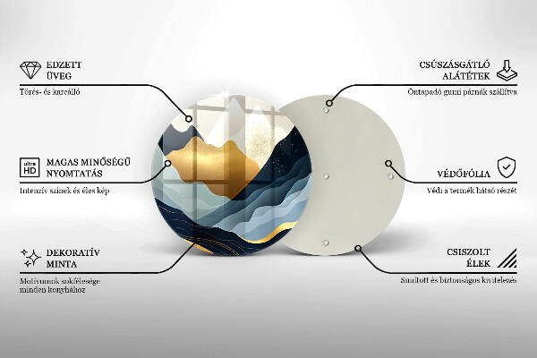 Skärbräda glas unik Abstrakta berg