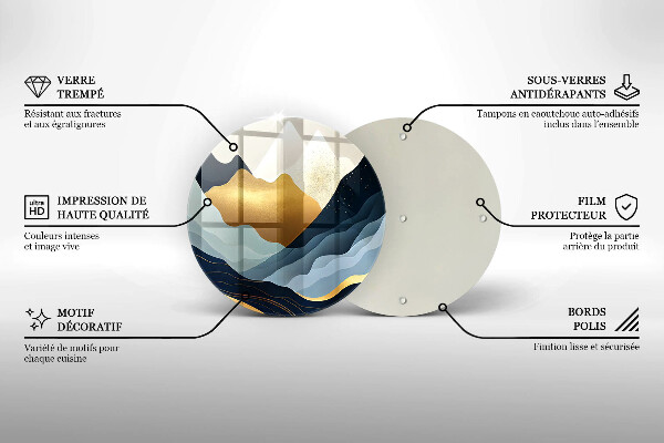 Skärbräda glas unik Abstrakta berg