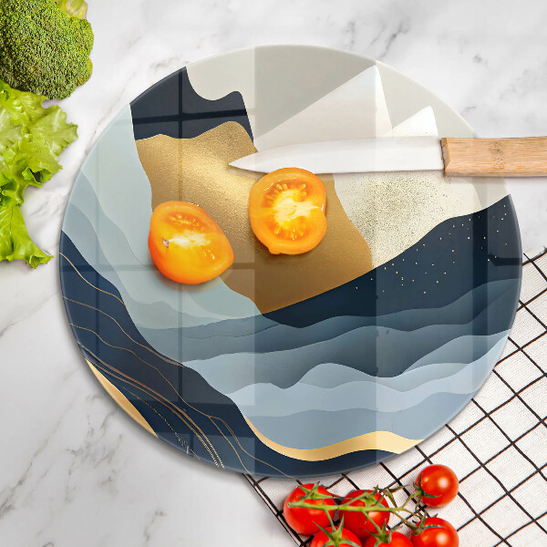 Skärbräda glas unik Abstrakta berg