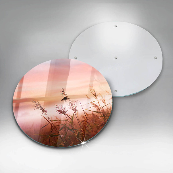 Skärbräda glas unik Landskap av gräsfält