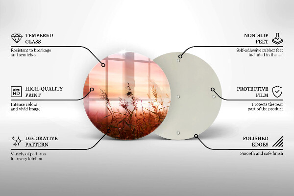 Skärbräda glas unik Landskap av gräsfält