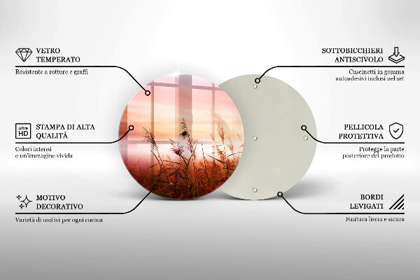 Skärbräda glas unik Landskap av gräsfält