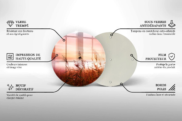 Skärbräda glas unik Landskap av gräsfält
